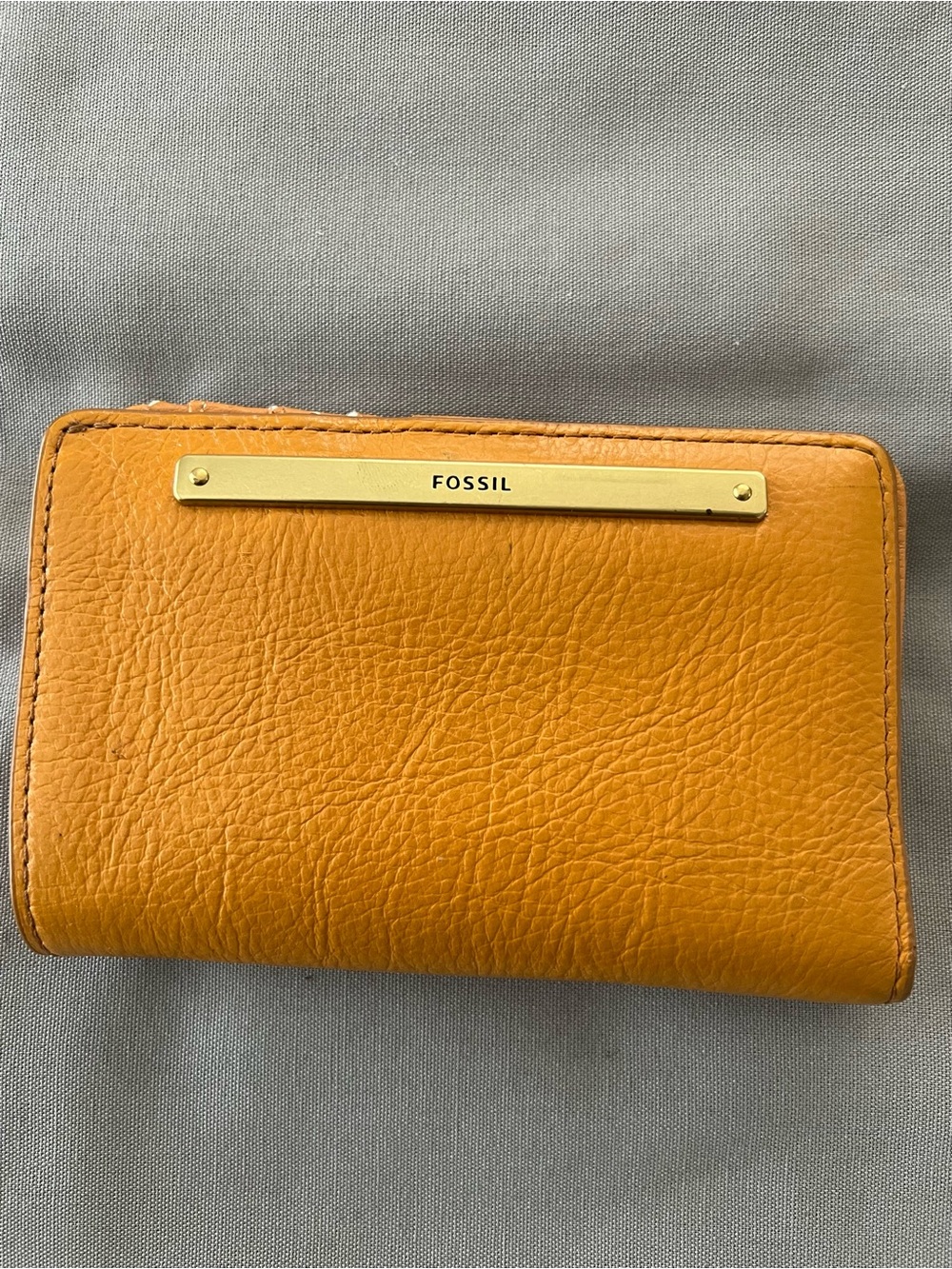 Fossil Liza Multifunction Golden Yellow Leather Compact Bi-Fold Wallet